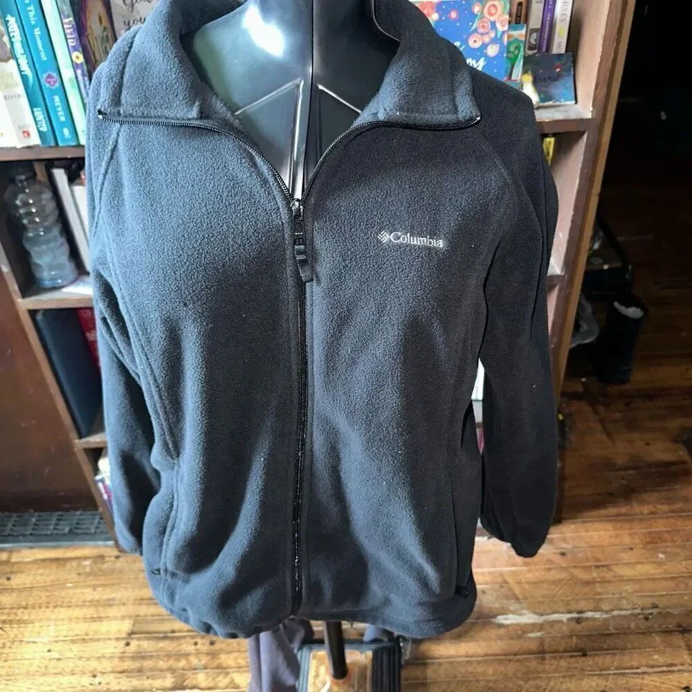 Columbia black fleece full zip gorpcore 1x jacket
